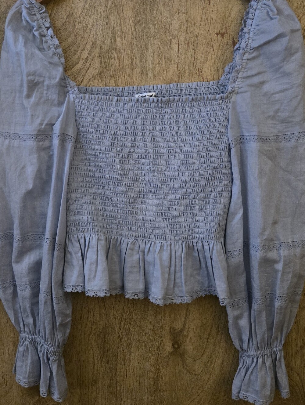 Reformation Roland Top Mineral Blue - Picture 5 of 7
